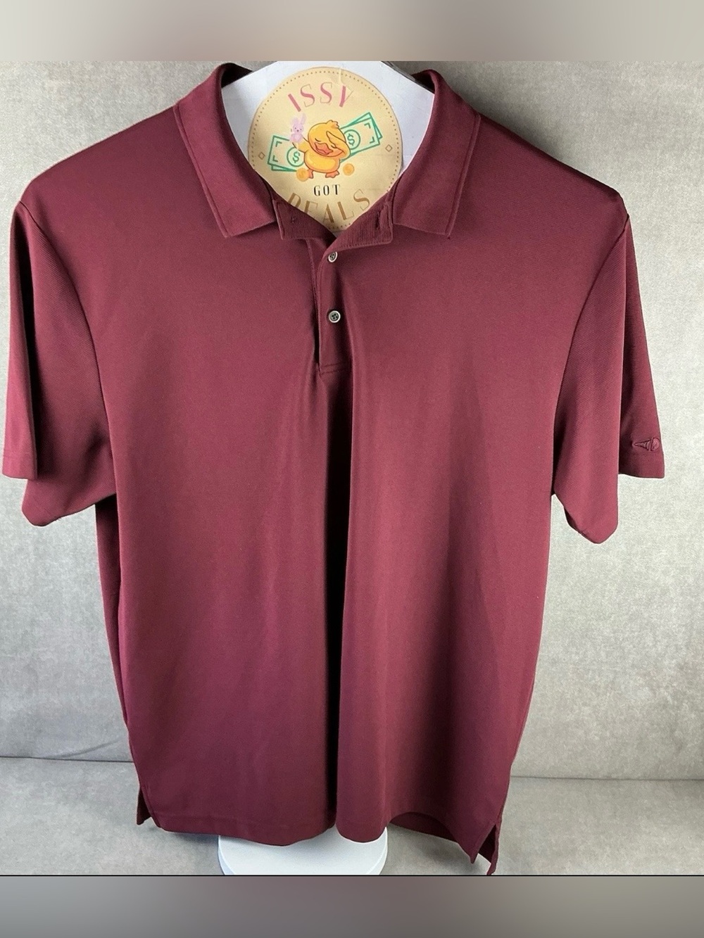 Grand Slam Performance Mens XXL Burgundy Golf Polo Shirt Short Sleeve 2XL
